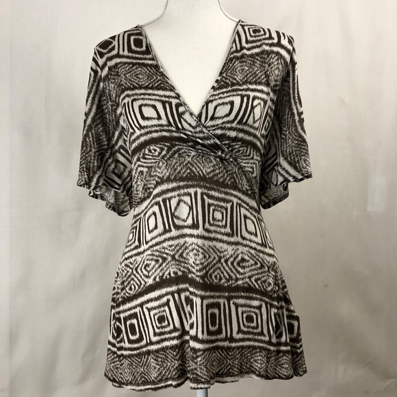 3/$20 J. Jill Kimono Sleeve Wrap Detail Peplum Top - Picture 1 of 3